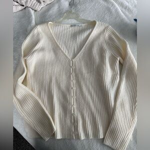 NWOT Abercrombie Ribbed Skimming Cardigan in Cream